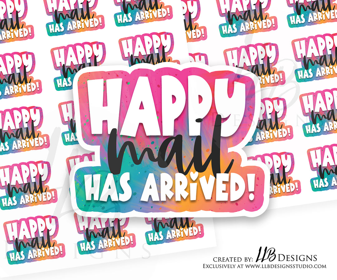 Tie Dye - Happy Mail Has Arrive|  Packaging Stickers | Business Branding | Small Shop Stickers | Sticker #: S0094 | Ready To Ship
