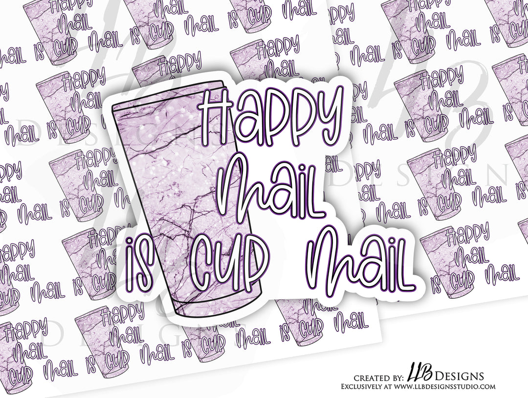 Purple Happy Mail |  Packaging Stickers | Business Branding | Small Shop Stickers | Sticker #: S0169 | Ready To Ship