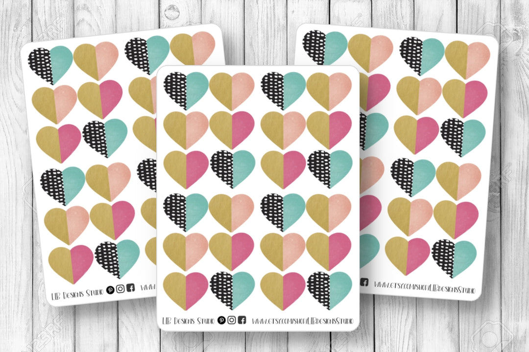 Kraft Heart Stickers | 1 inch stickers