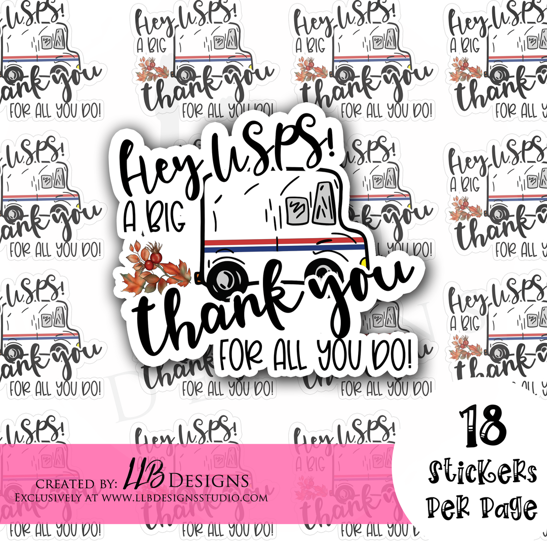 USPS Fall Thank You  |  Packaging Stickers | Business Branding | Small Shop Stickers | Sticker #: S0233 | Ready To Ship