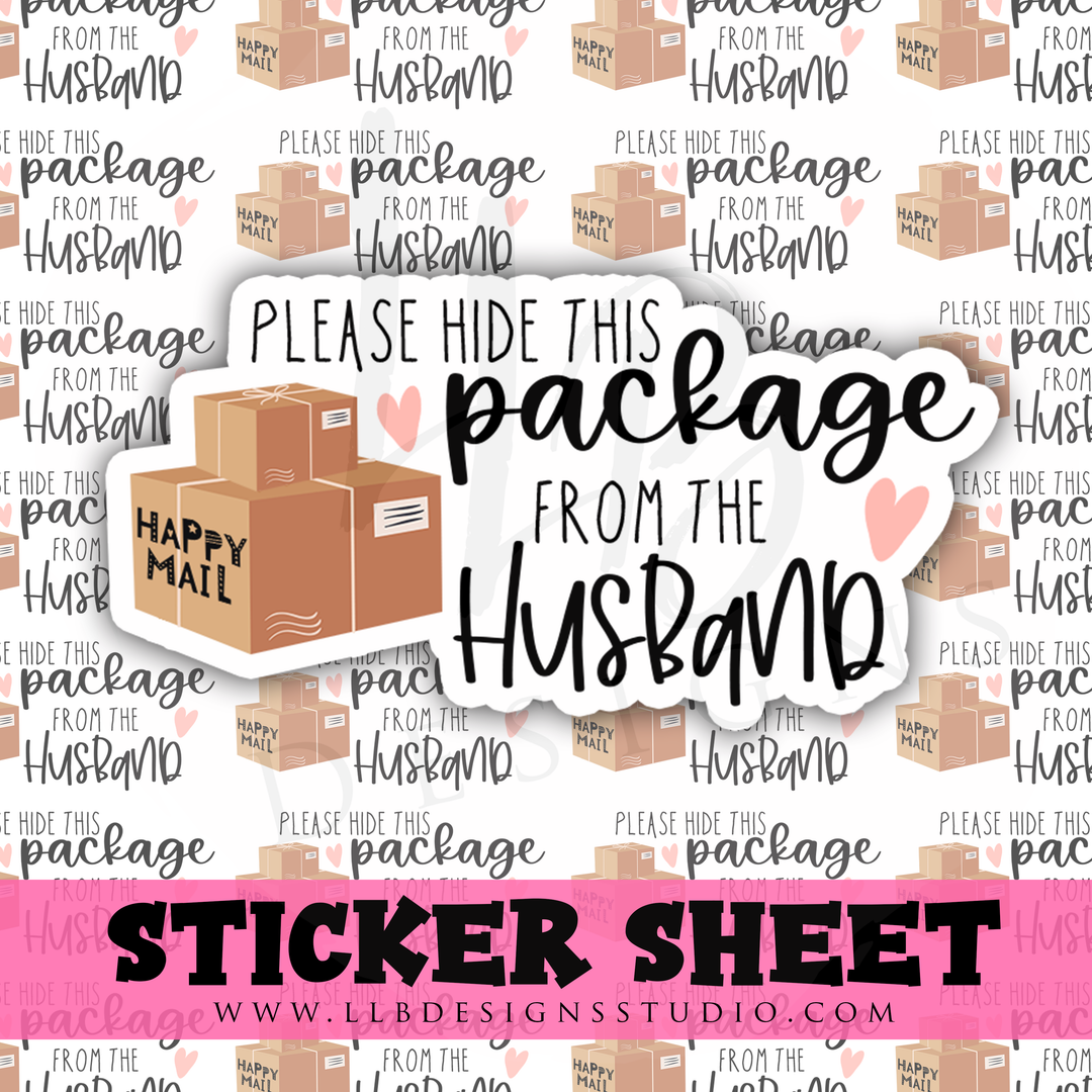 Hide Package From Husband |  Packaging Stickers | Business Branding | Small Shop Stickers | Sticker #: S0305 | Ready To Ship