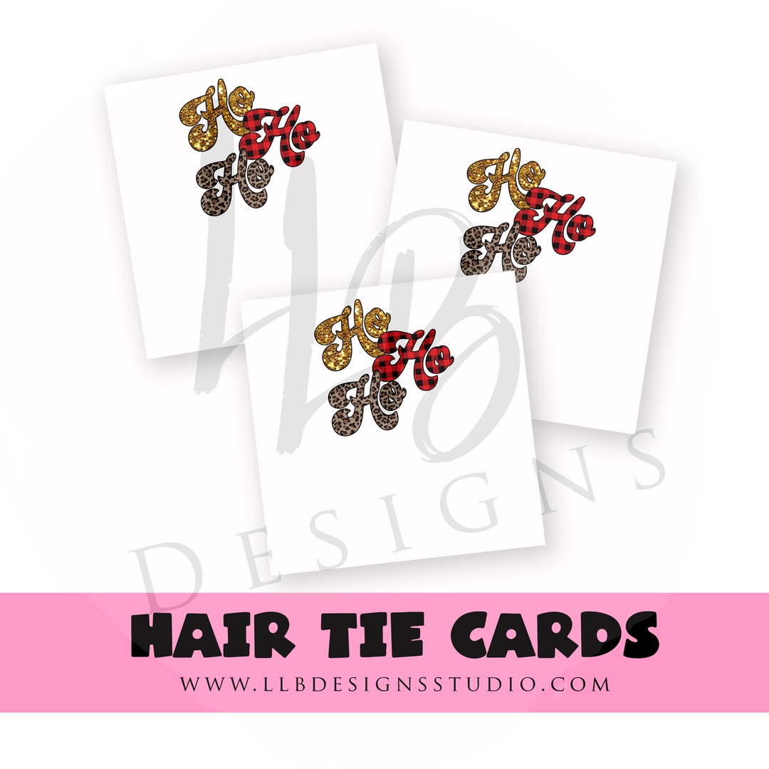 HAIR TIE CARDS ONLY!  | HoHoHo Buffalo Plaid | 10 or 25  Cards |
