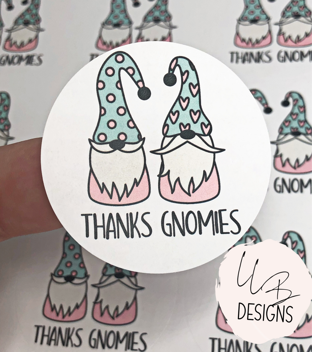 Thanks Gnomies Round 2 Inch Stickers | Packaging Stickers | Business Branding | Small Shop Stickers |  Sticker #: S0061 | Ready To Ship