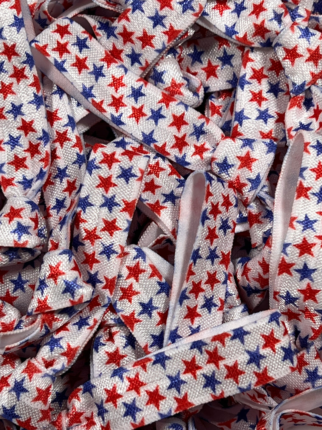 Red, White and Blue Stars Design Hair Ties