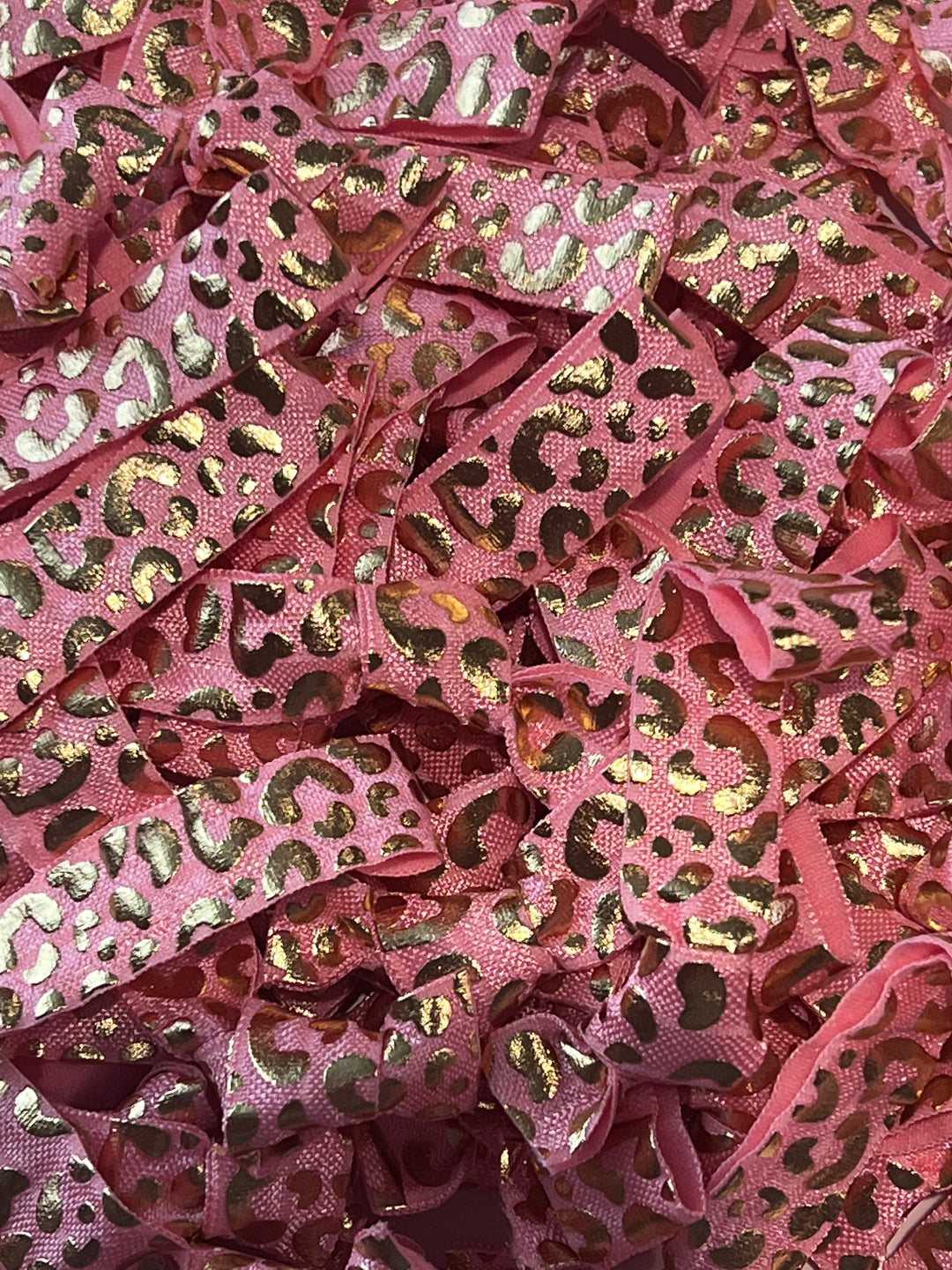 Pink Cheetah Print Foil Design Hair Ties