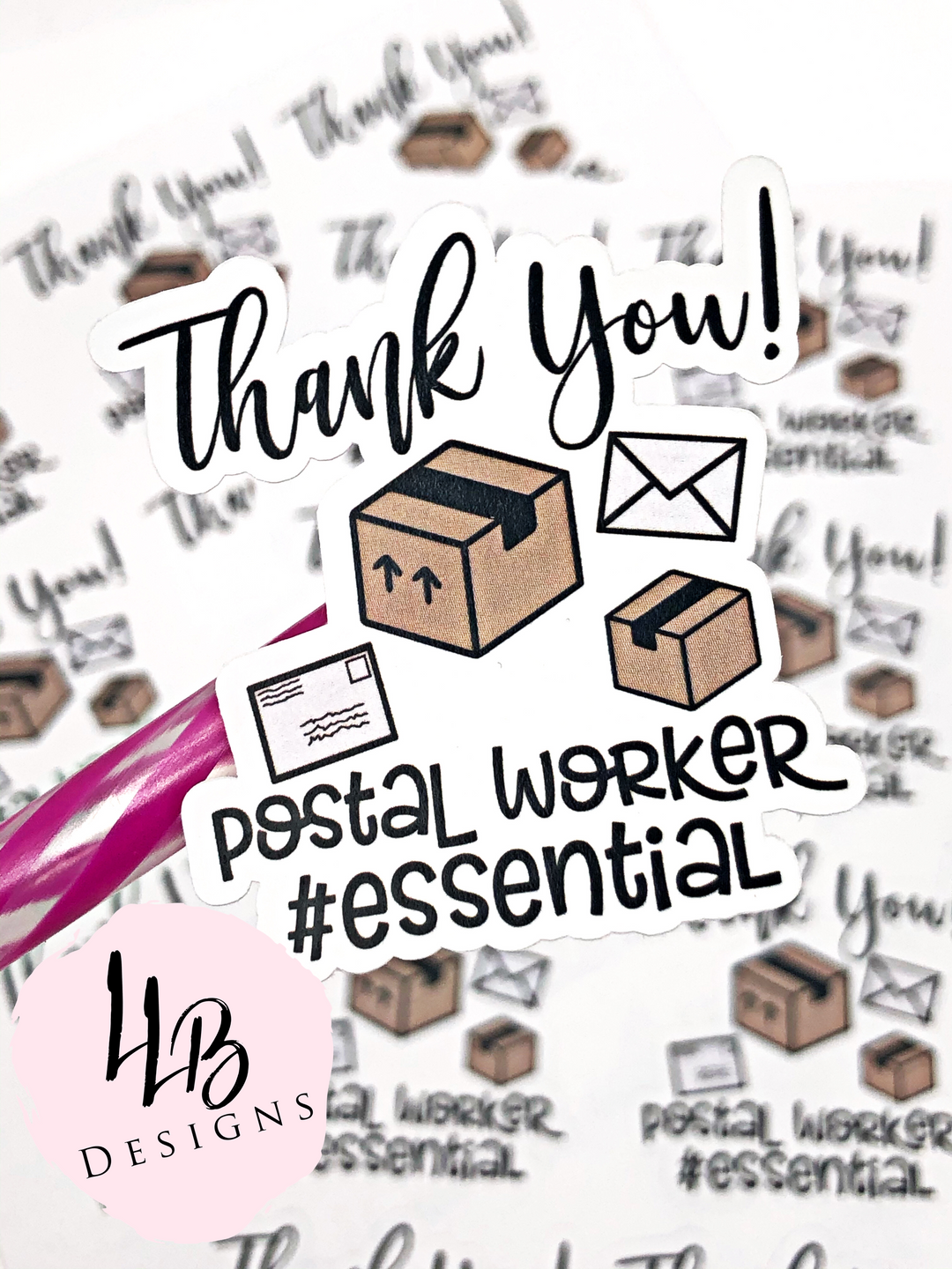 Thank You Postal Worker | Packaging Stickers | Business Branding | Small Shop Stickers | Sticker #: S0072 | Ready To Ship