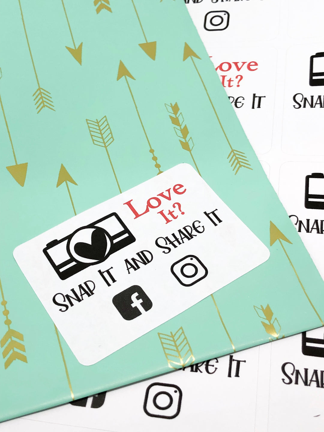 Love It? Snap it and Share It | Packaging Stickers | Business Branding | Small Shop Stickers | Sticker #: S0018 | Ready To Ship