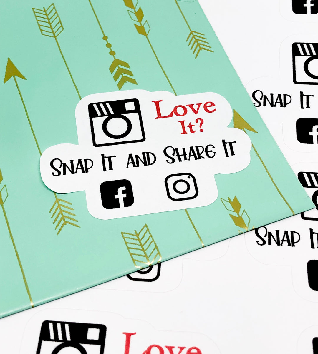 Love It? Snap it and Share It | Packaging Stickers | Business Branding | Small Shop Stickers | Sticker #: S0009 | Ready To Ship
