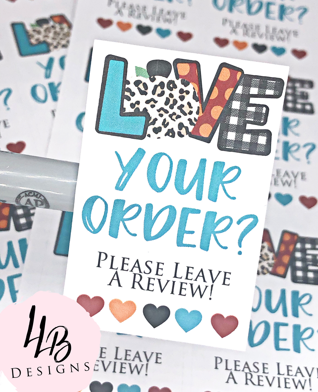 Fall Love Your Order? Leave Review  | Packaging Stickers | Business Branding | Small Shop Stickers | Sticker #: S0069 | Ready To Ship