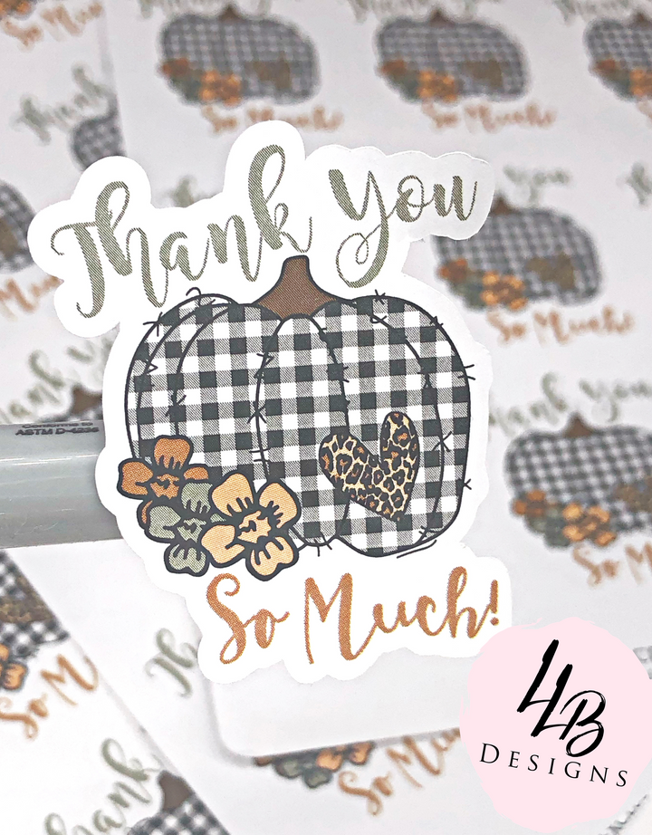 Fall Plaid Thank You So Much | Packaging Stickers | Business Branding | Small Shop Stickers | Sticker #: S0030 | Ready To Ship