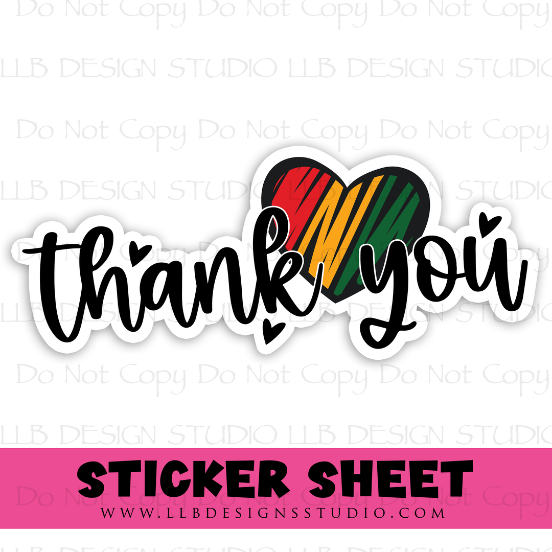 Juneteenth Thank You |  Packaging Stickers | Business Branding | Small Shop Stickers | Sticker #: S0396 | Ready To Ship