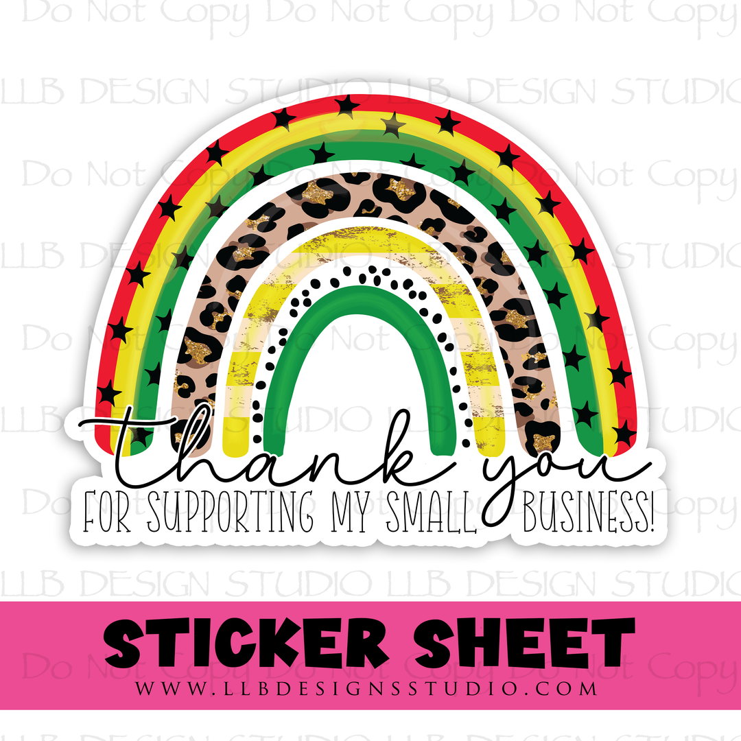 Juneteenth Rainbow Thank You |  Packaging Stickers | Business Branding | Small Shop Stickers | Sticker #: S0400 | Ready To Ship