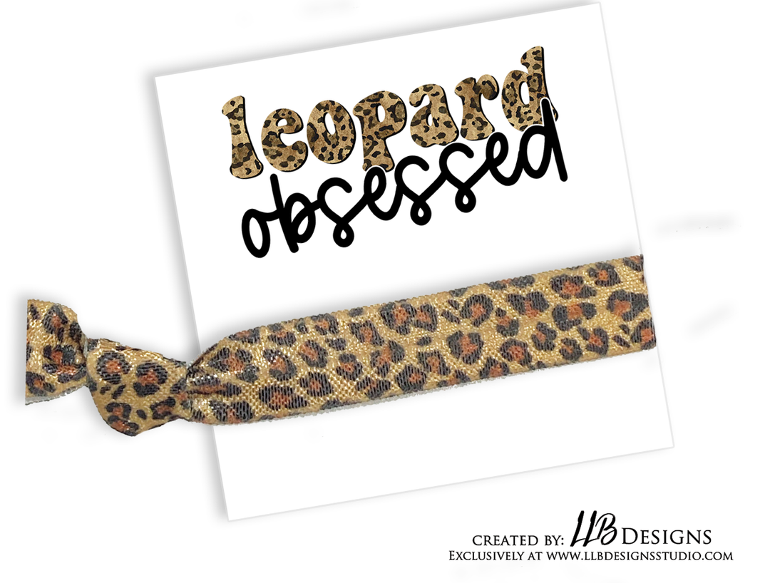 HAIR TIE CARDS ONLY!  | Leopard Obsessed -  Hair Tie Card | 10 or 25  Cards | SKU: HTC05