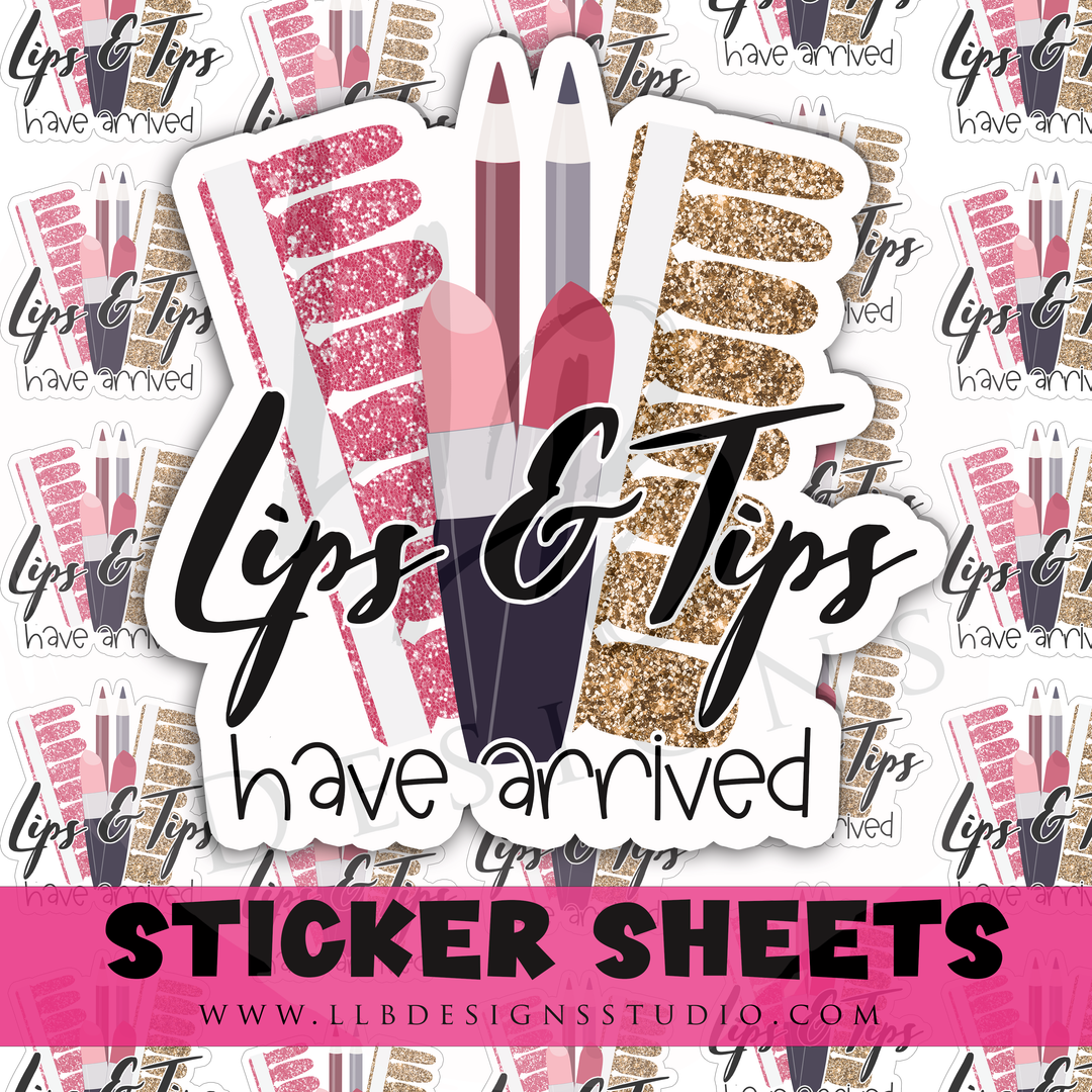 Lips and Tips Have Arrived |  Packaging Stickers | Business Branding | Small Shop Stickers | Sticker #: S0467 | Ready To Ship