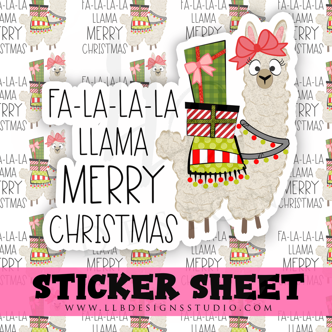 FaLaLa Merry Christmas |  Packaging Stickers | Business Branding | Small Shop Stickers | Sticker #: S0286 | Ready To Ship