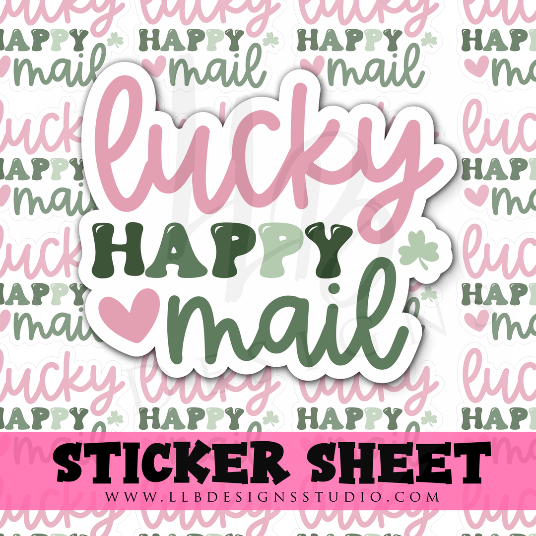 Lucky Happy Mail |  Packaging Stickers | Business Branding | Small Shop Stickers | Sticker #: S0333 | Ready To Ship