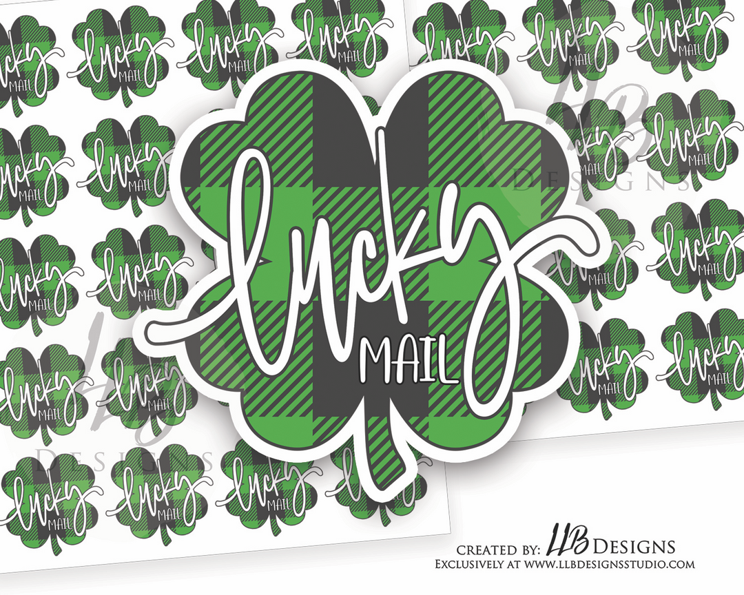 Lucky Mail Shamrock |  Packaging Stickers | Business Branding | Small Shop Stickers | Sticker #: S0149 | Ready To Ship
