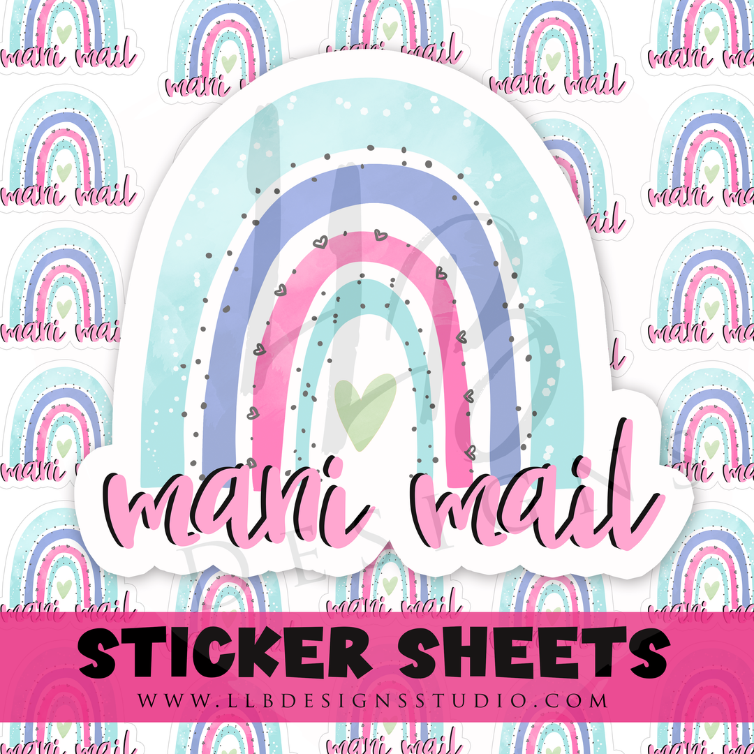 Mani Mail Rainbow |  Packaging Stickers | Business Branding | Small Shop Stickers | Sticker #: S0437 | Ready To Ship