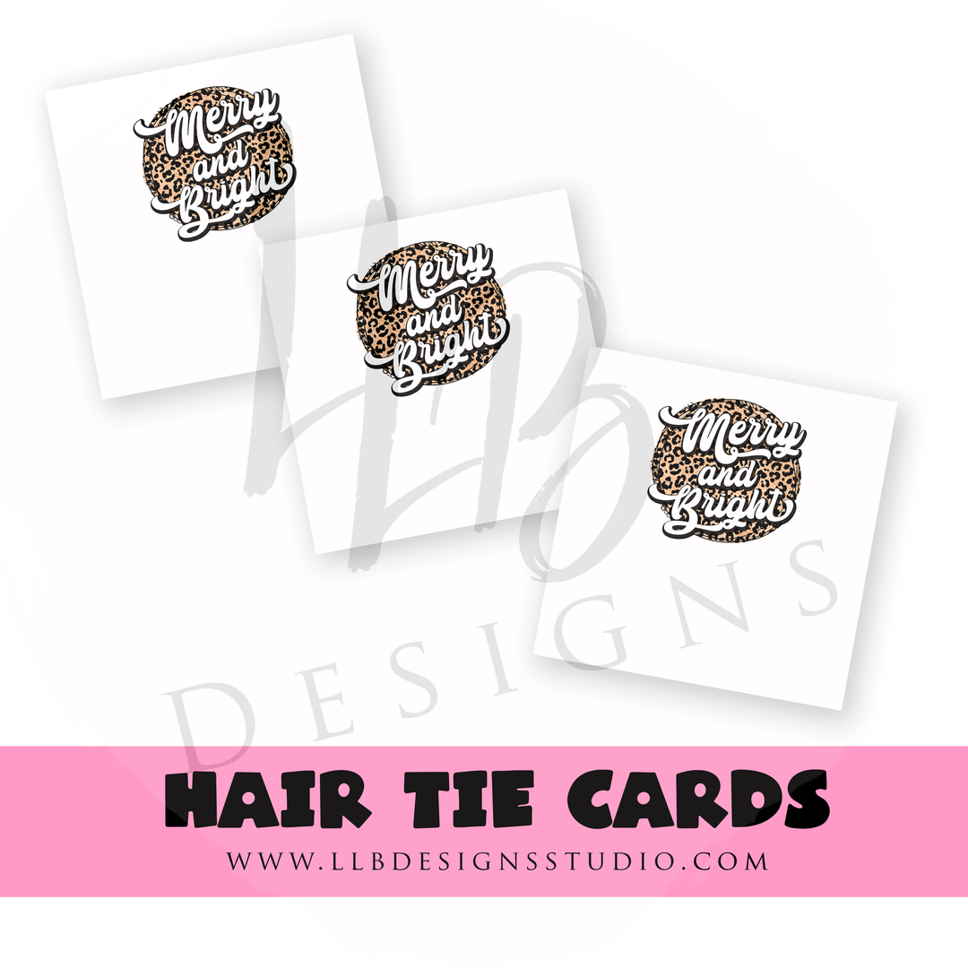 HAIR TIE CARDS ONLY!  | Merry and Bright Cheetah Print | 10 or 25  Cards |