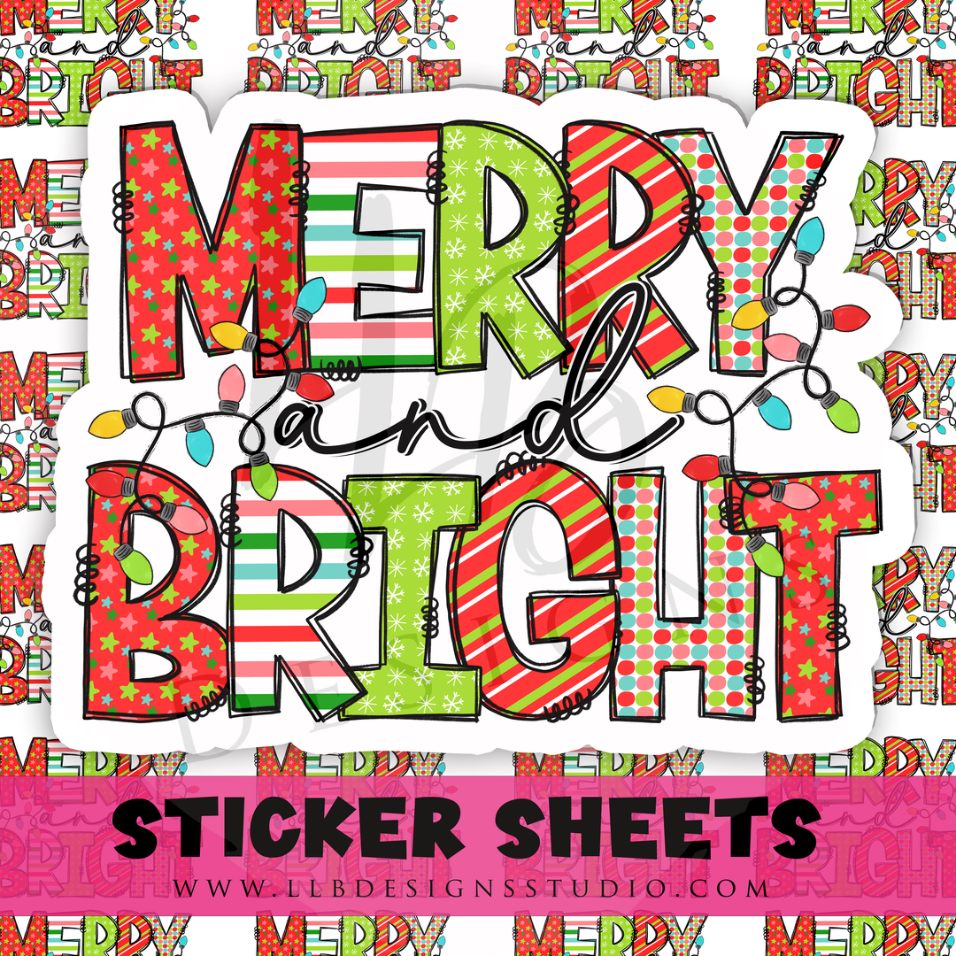 Merry and Bright |  Packaging Stickers | Business Branding | Small Shop Stickers | Sticker #: S0501| Ready To Ship