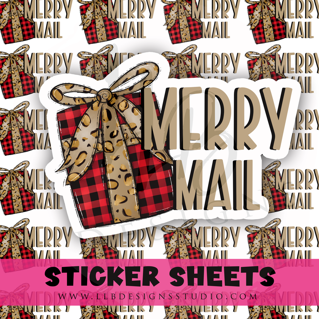 Merry Mail | Packaging Stickers | Business Branding | Small Shop Stickers | Sticker #: S0513 | Ready To Ship