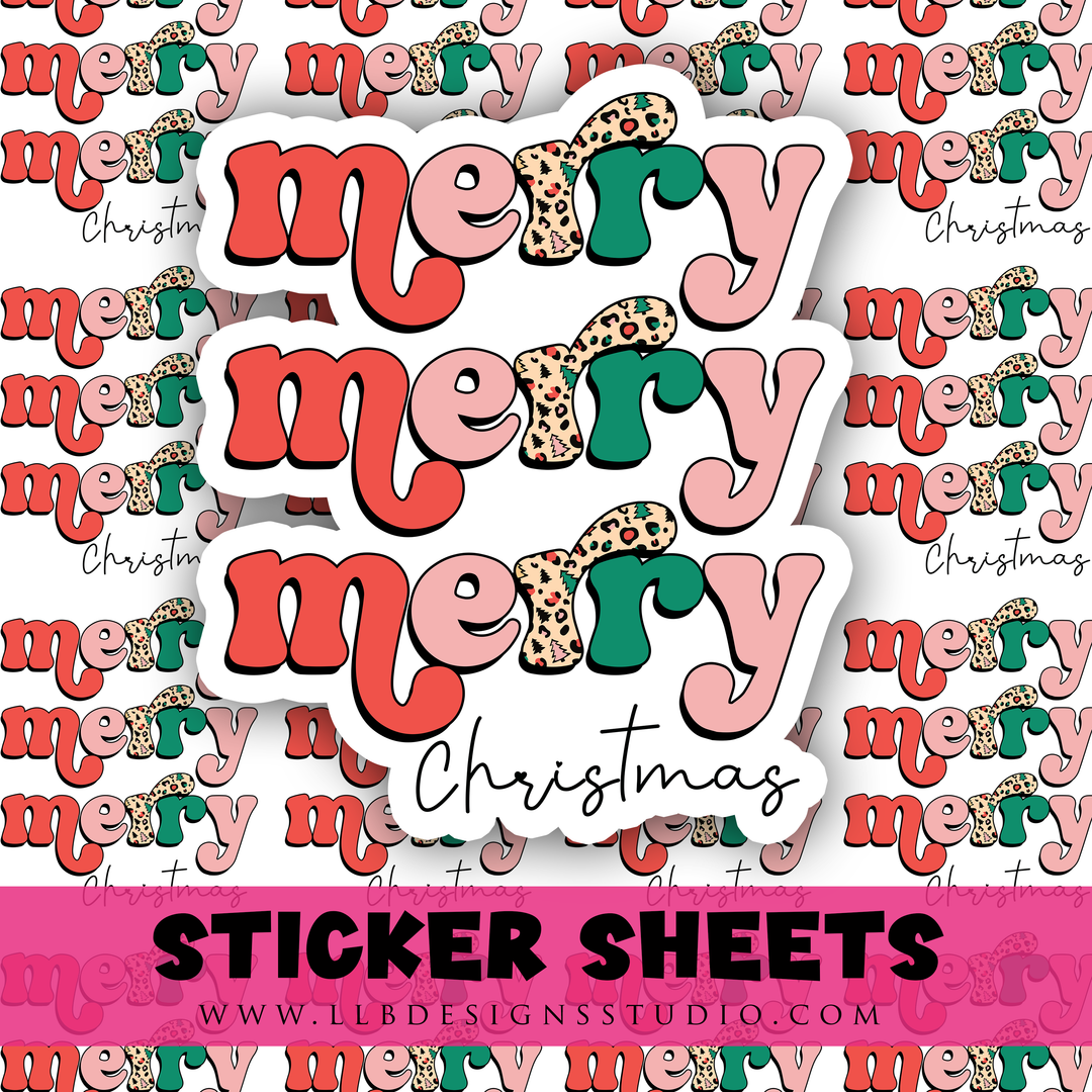 Merry Christmas | Packaging Stickers | Business Branding | Small Shop Stickers | Sticker #: S0514 | Ready To Ship