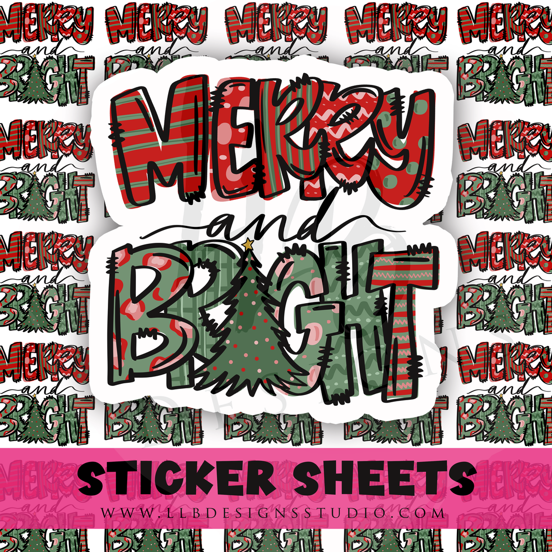 Merry & Bright | Packaging Stickers | Business Branding | Small Shop Stickers | Sticker #: S0511 | Ready To Ship