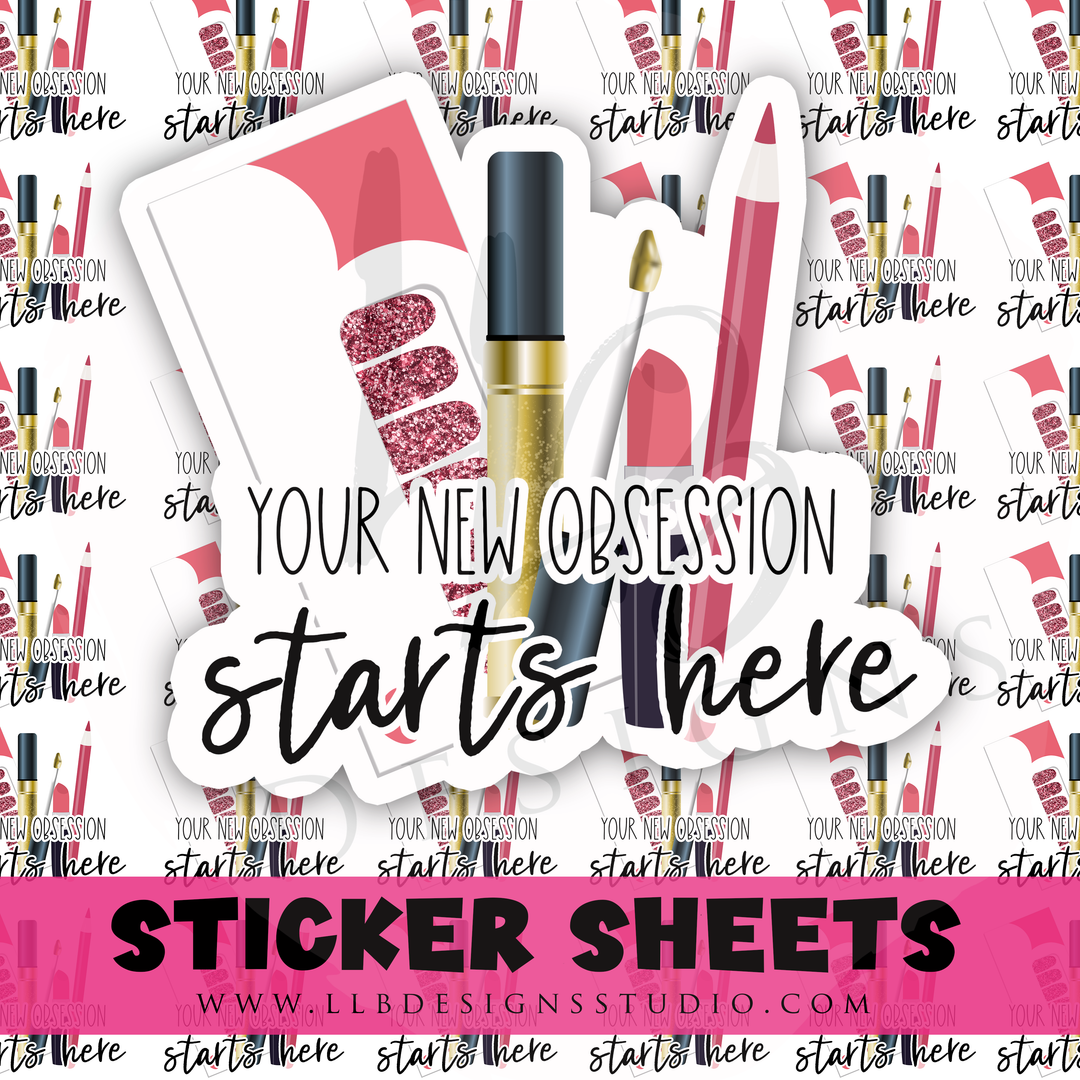 New Obsession Starts Here |  Packaging Stickers | Business Branding | Small Shop Stickers | Sticker #: S0465 | Ready To Ship