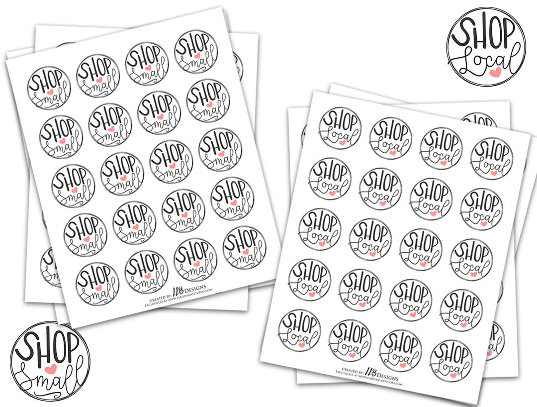 Shop Small Or Shop Local | Packaging Stickers | Business Branding | Small Shop Stickers | Sticker #: S0112 | Ready To Ship