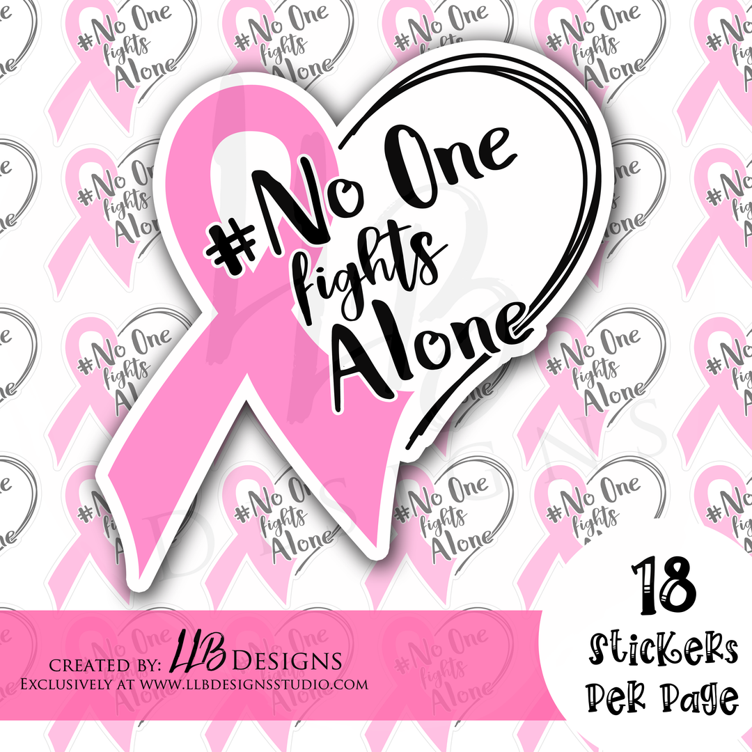 Noone Fights Alone |  Packaging Stickers | Business Branding | Small Shop Stickers | Sticker #: S0246 | Ready To Ship