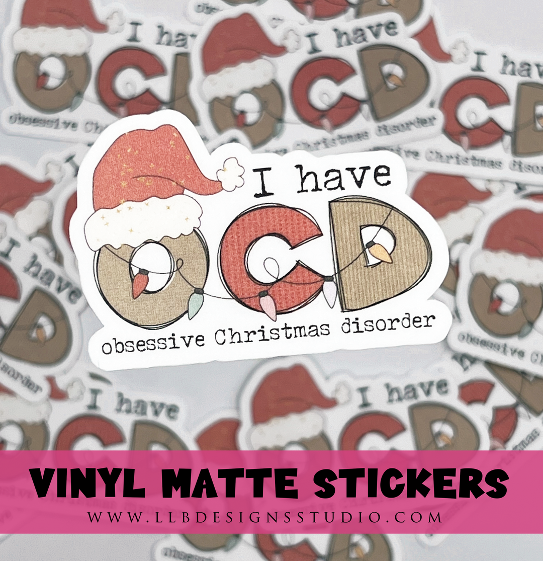 OCD Christmas  |  Package Fillers | Business Branding | Small Shop Stickers | Vinyl Sticker #: V0010 | Ready To Ship
