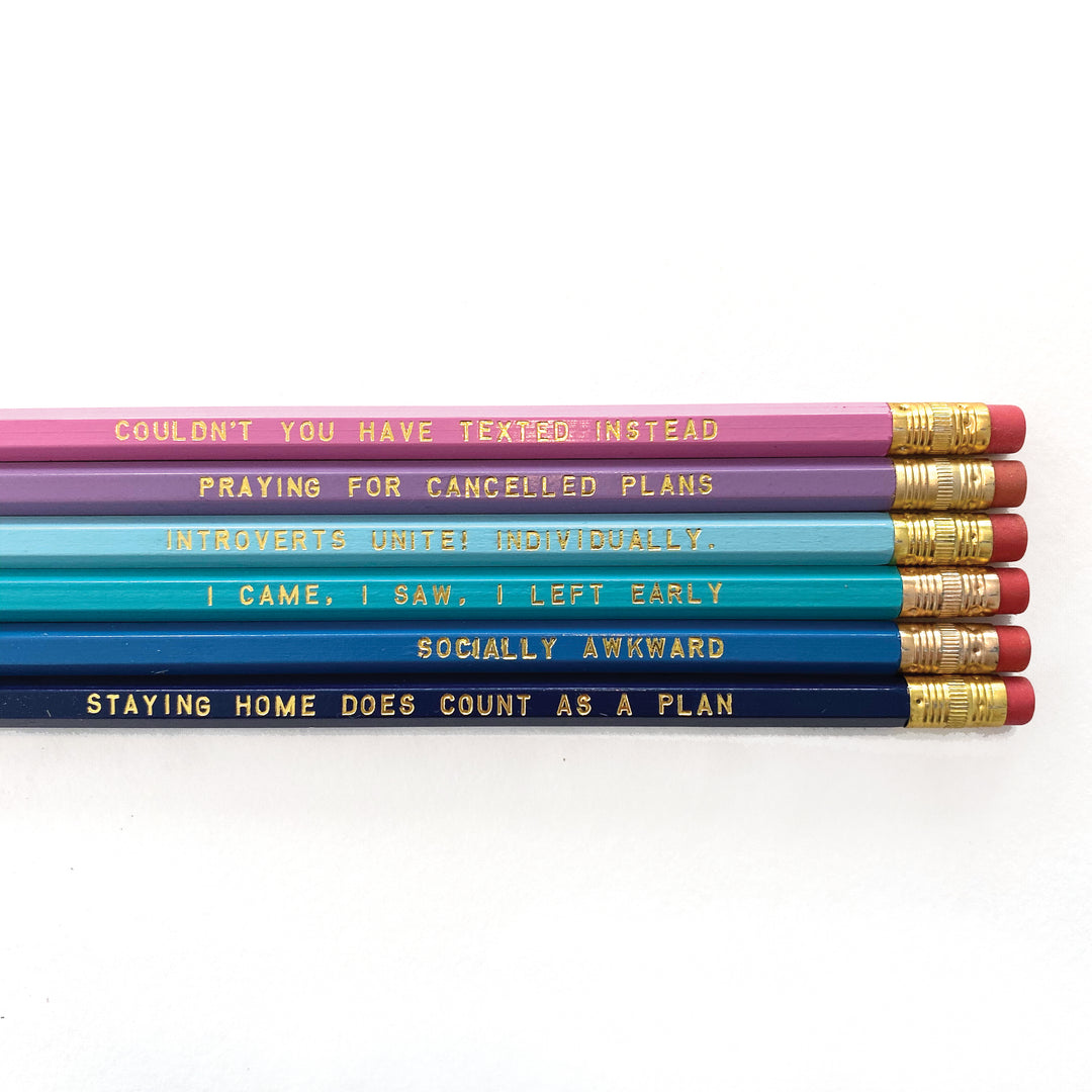 Pencil Sets - Foil Stamped | Introvert Pencil Pack | SKU #PENCIL09