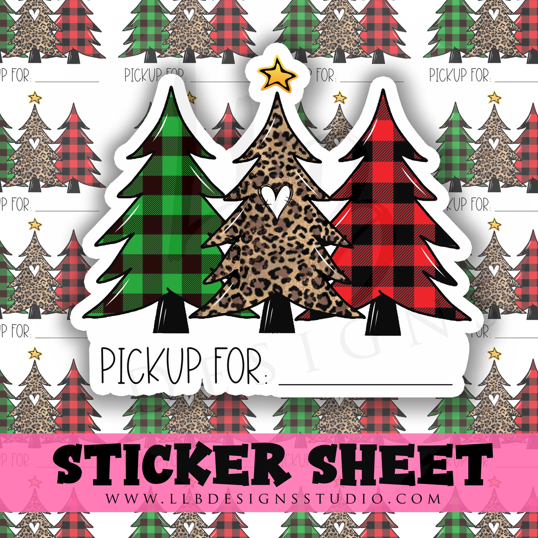 Pick Up For Plaid Christmas Tree |  Packaging Stickers | Business Branding | Small Shop Stickers | Sticker #: S0272 | Ready To Ship