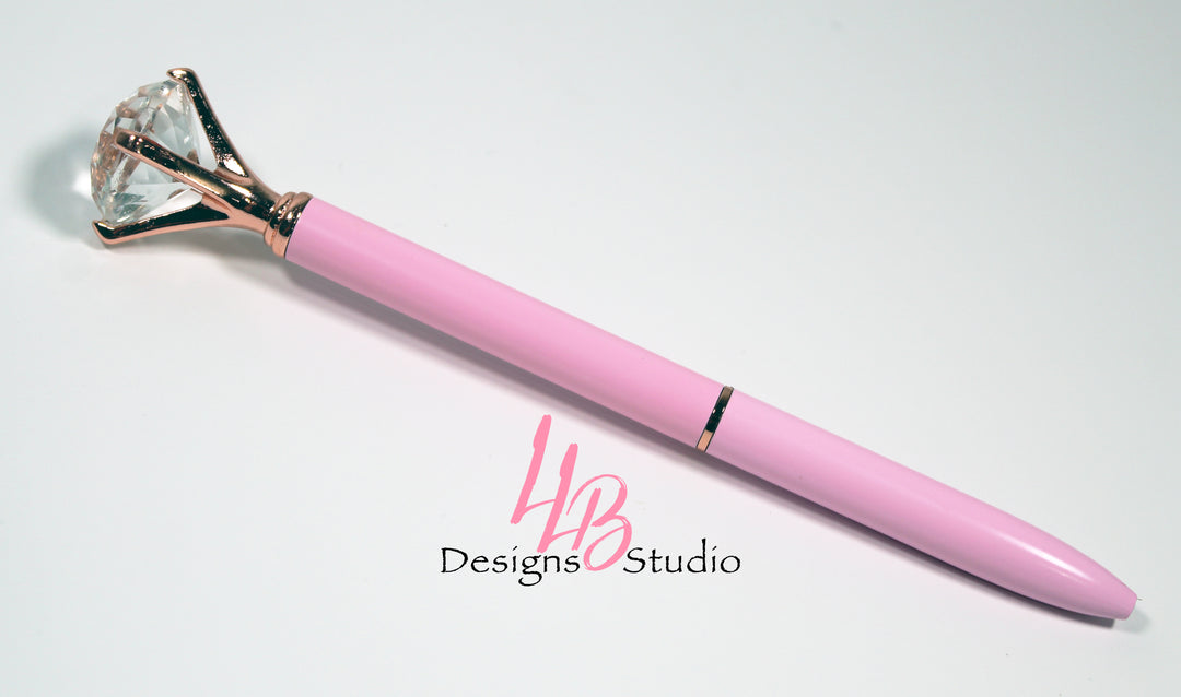 Stationary Pen | Peach Diamond Pen | Black Ink | SKU # PEN15