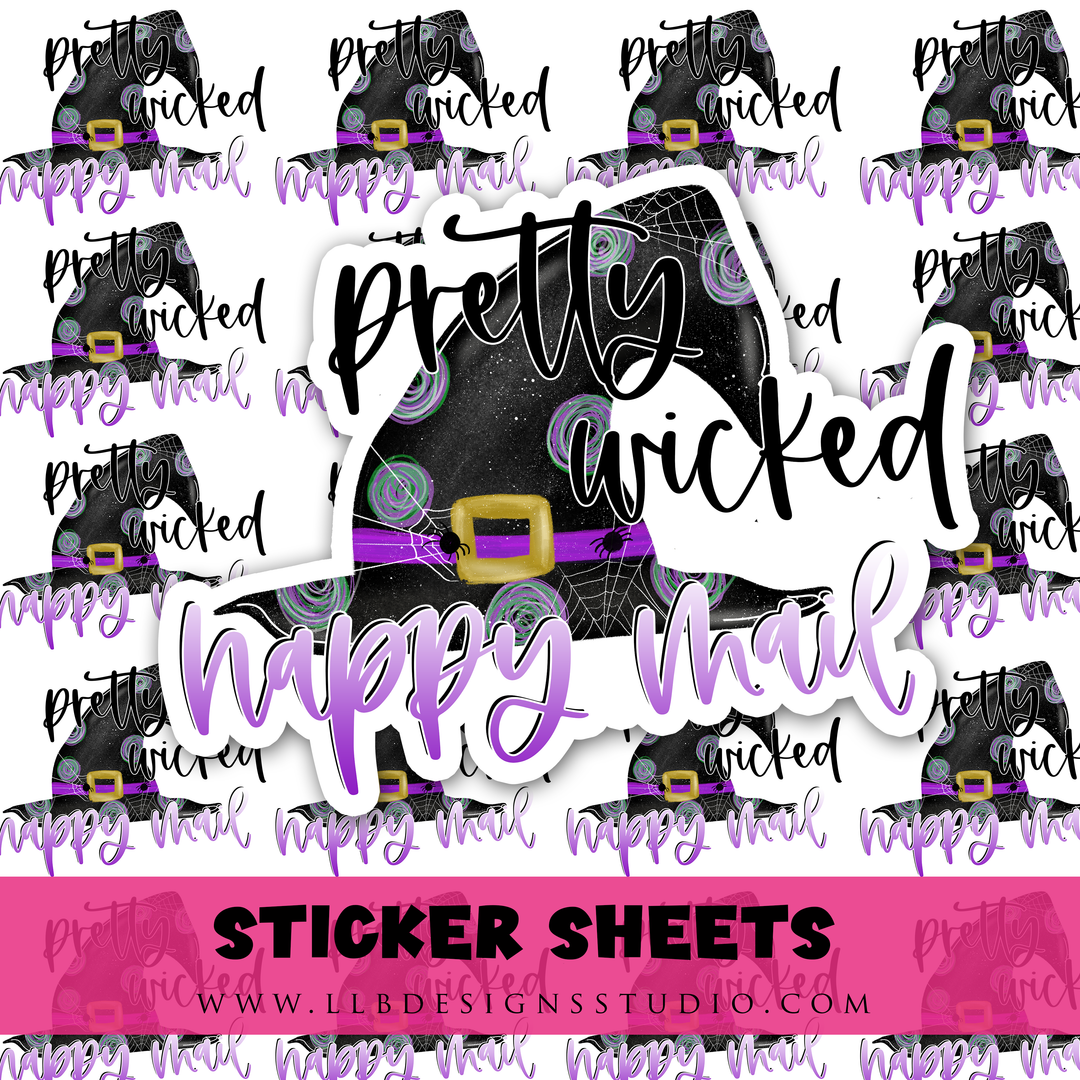 Pretty Wicked Happy Mail |  Packaging Stickers | Business Branding | Small Shop Stickers | Sticker #: S0490 | Ready To Ship