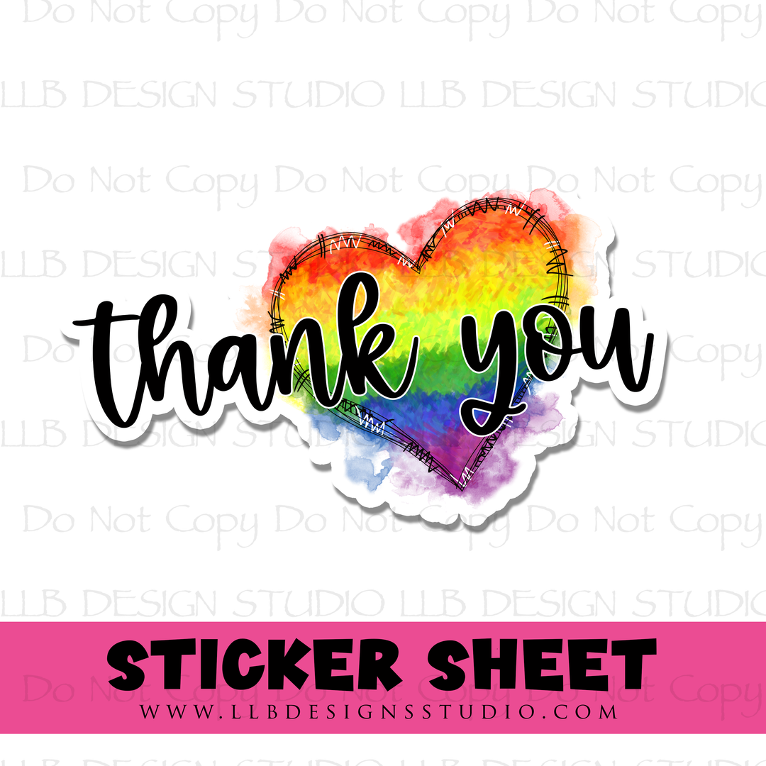 Pride Thank You |  Packaging Stickers | Business Branding | Small Shop Stickers | Sticker #: S0395 | Ready To Ship