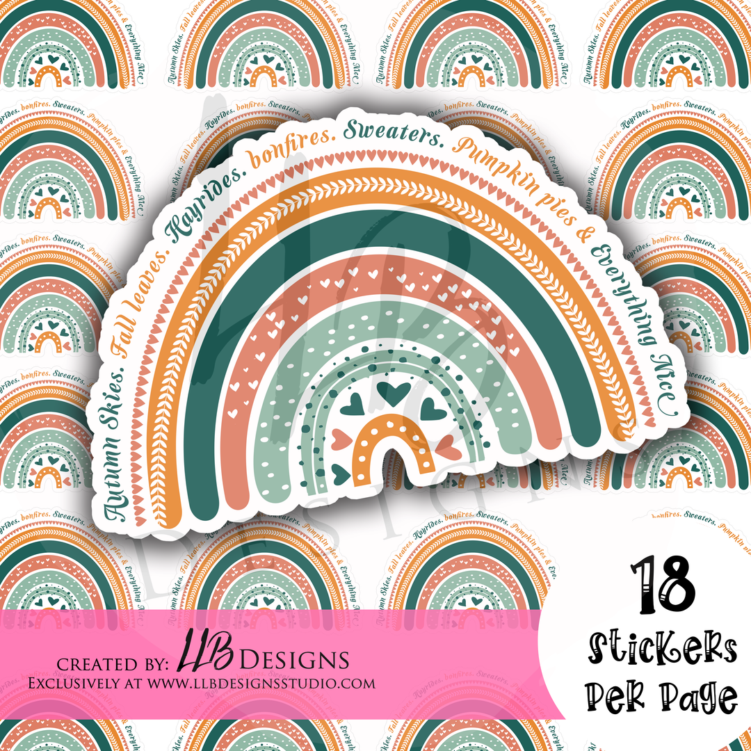 Rainbow Autumn Skies |  Packaging Stickers | Business Branding | Small Shop Stickers | Sticker #: S0205  Ready To Ship