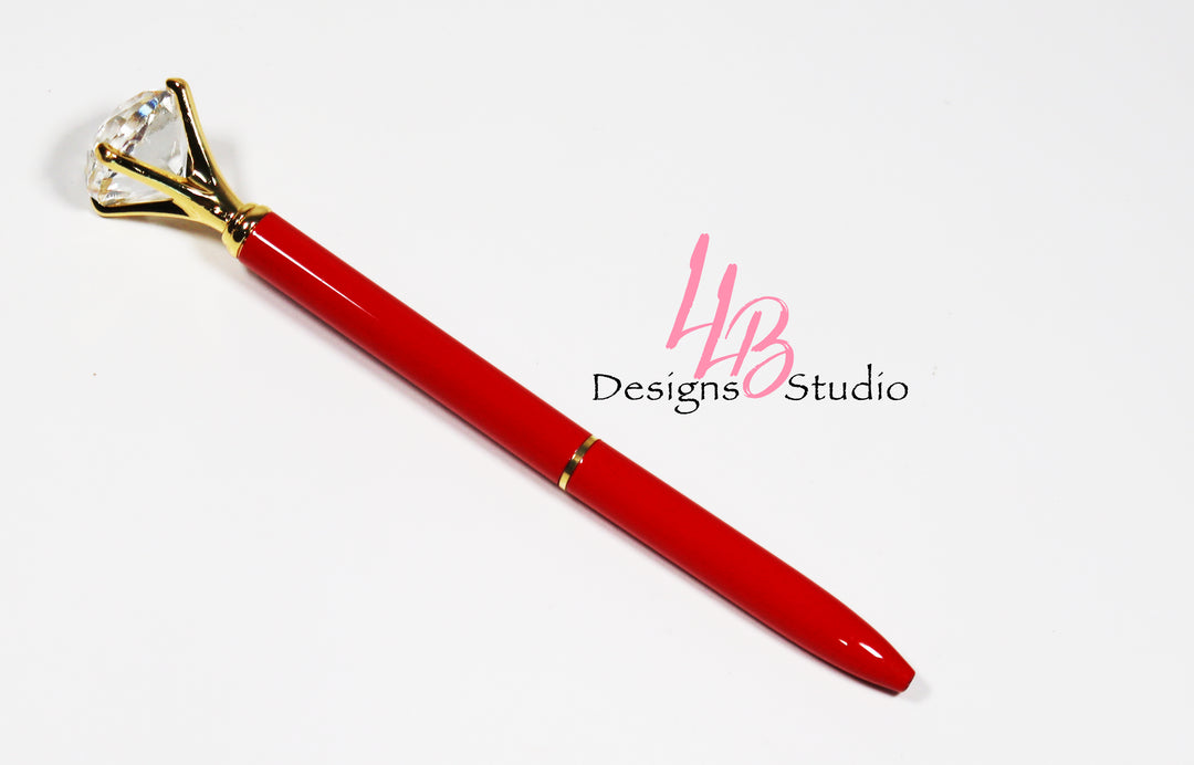 Stationary Pen | Red Diamond Pen | Black Ink | SKU # PEN43