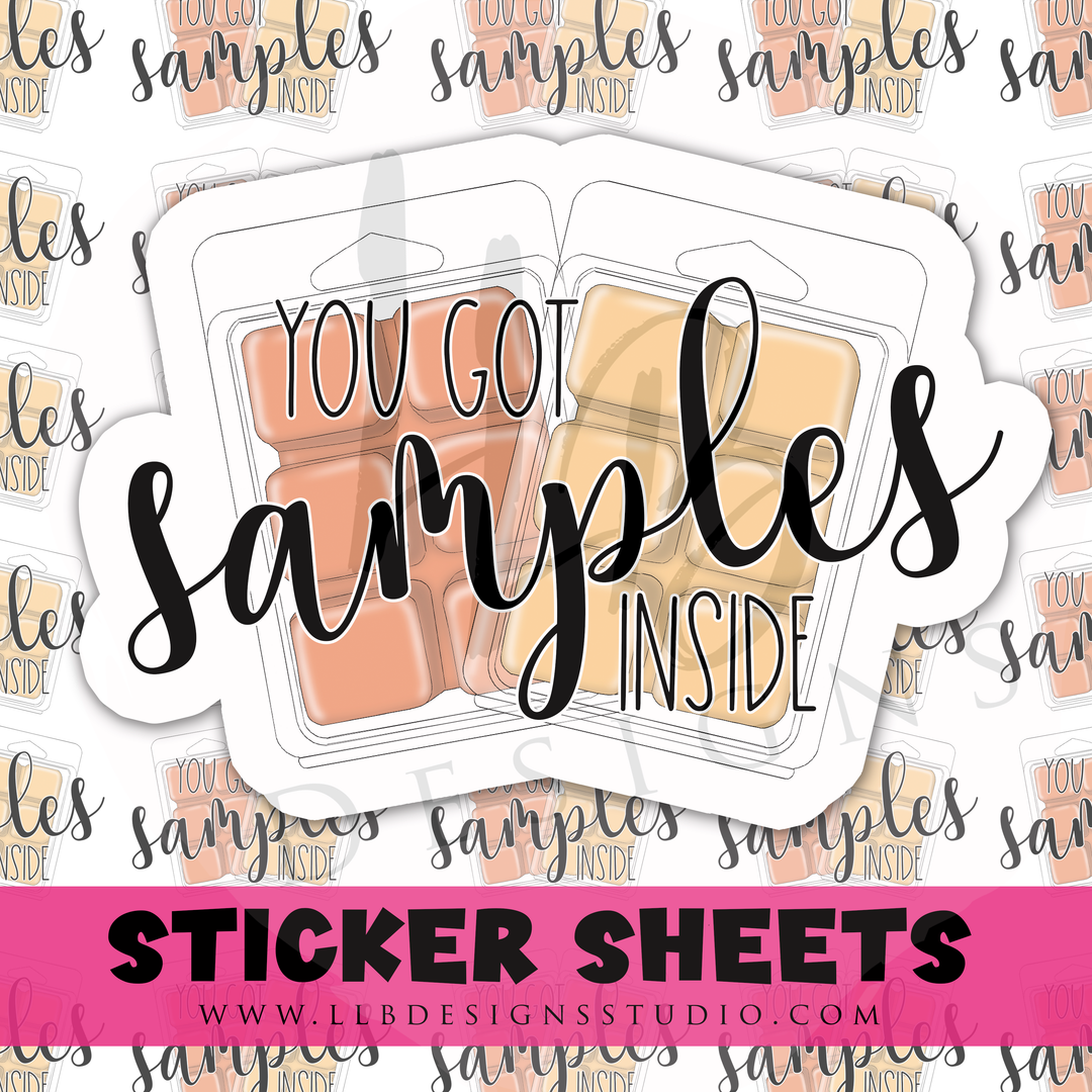 You Got Samples Inside |  Packaging Stickers | Business Branding | Small Shop Stickers | Sticker #: S0472 | Ready To Ship