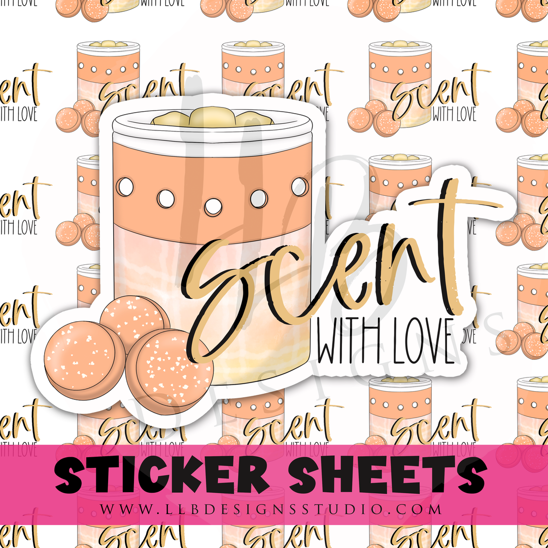 Scent With Love |  Packaging Stickers | Business Branding | Small Shop Stickers | Sticker #: S0473 | Ready To Ship