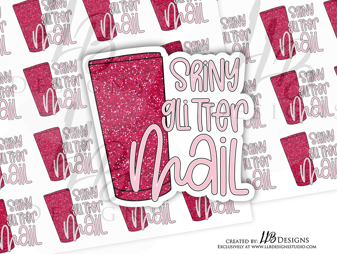 Tumbler - Shiny Glitter Mail |  Packaging Stickers | Business Branding | Small Shop Stickers | Sticker #: S0159 | Ready To Ship