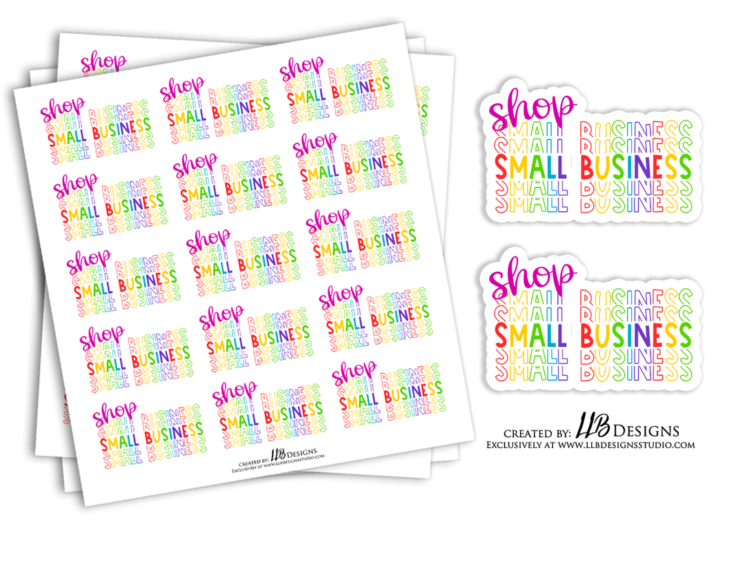Rainbow Shop Small Business  | Packaging Stickers | Business Branding | Small Shop Stickers | Sticker #: S0076 | Ready To Ship
