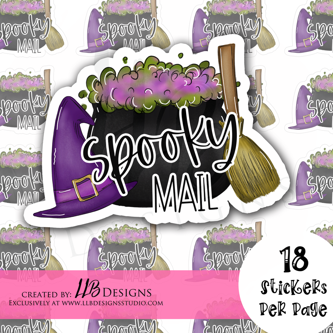 Spooky Mail Witches Hat |  Packaging Stickers | Business Branding | Small Shop Stickers | Sticker #: S0237 | Ready To Ship