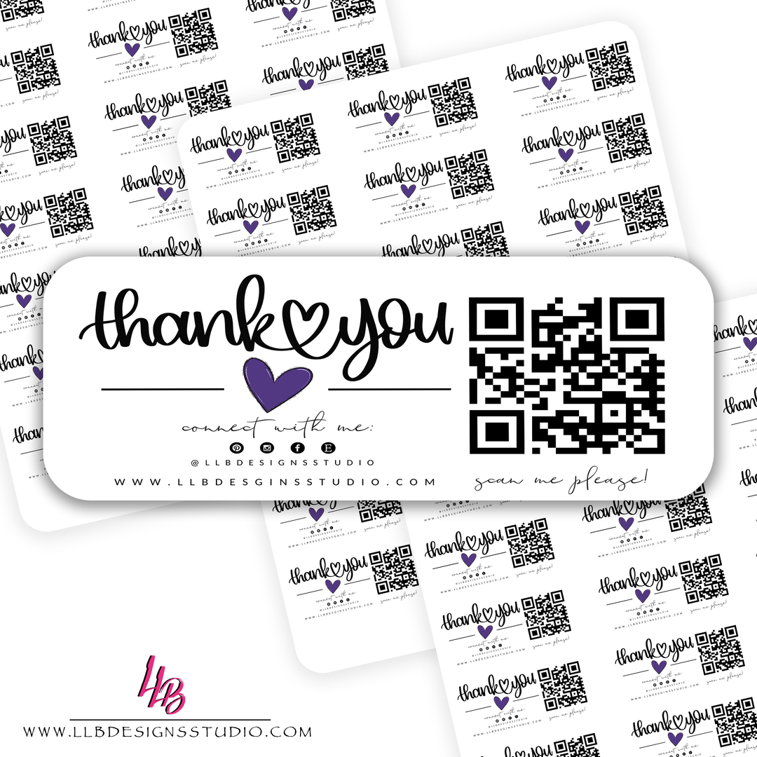 Custom Heart QR Code Sticker - MADE TO ORDER - 7-10 Business Day Turn Around Time