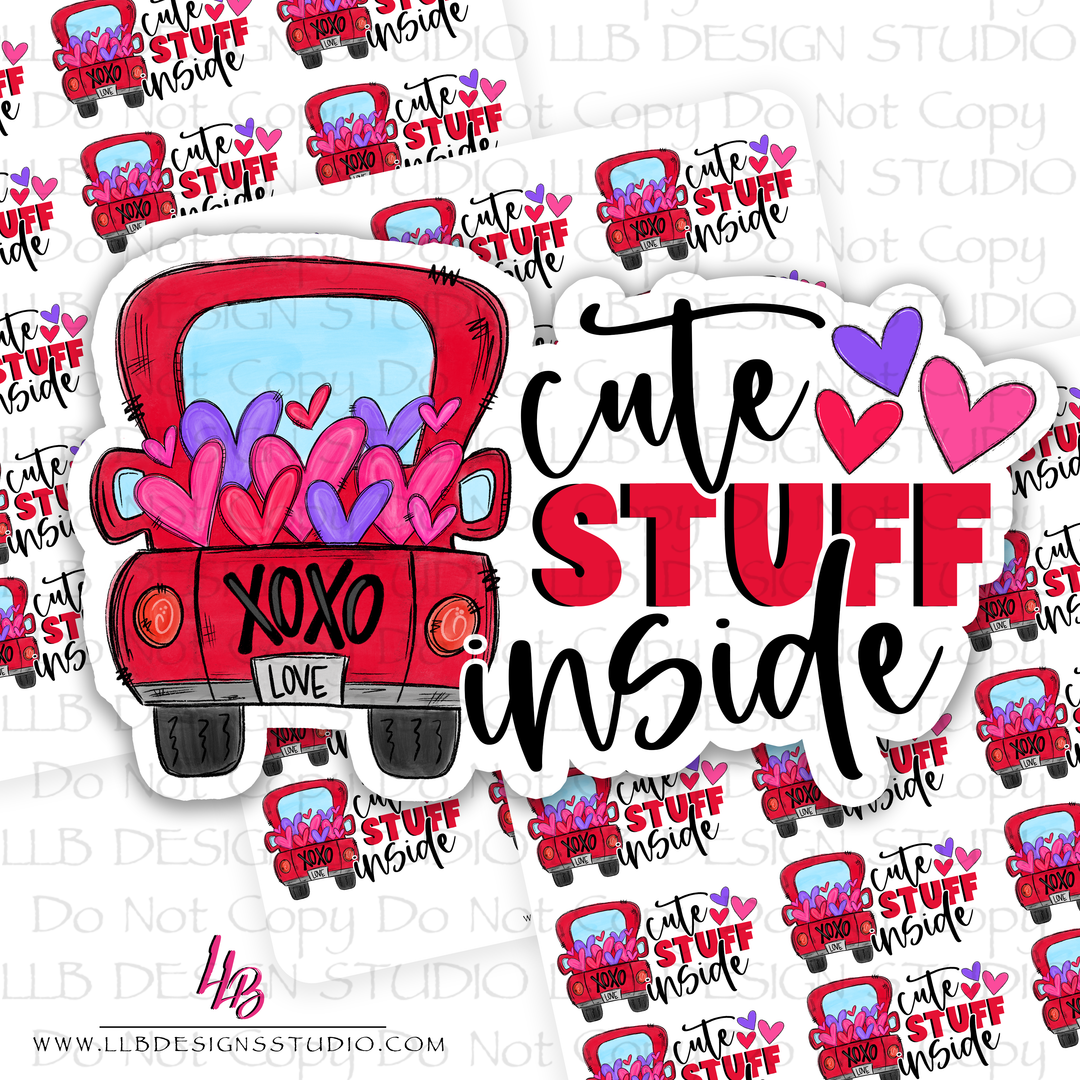 Cute Stuff Inside l  | Packaging Stickers | Business Branding | Small Shop Stickers | Sticker #: S0541 | Ready To Ship