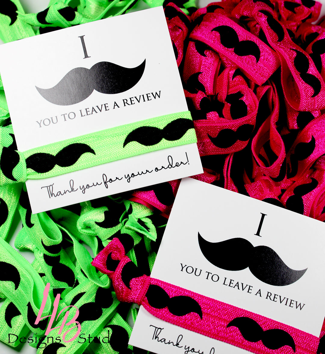Taco About A Deal Tuesdays || Summer Vibe Mustache Hair Ties +  Mustache Review Hair Card | Ready To Ship