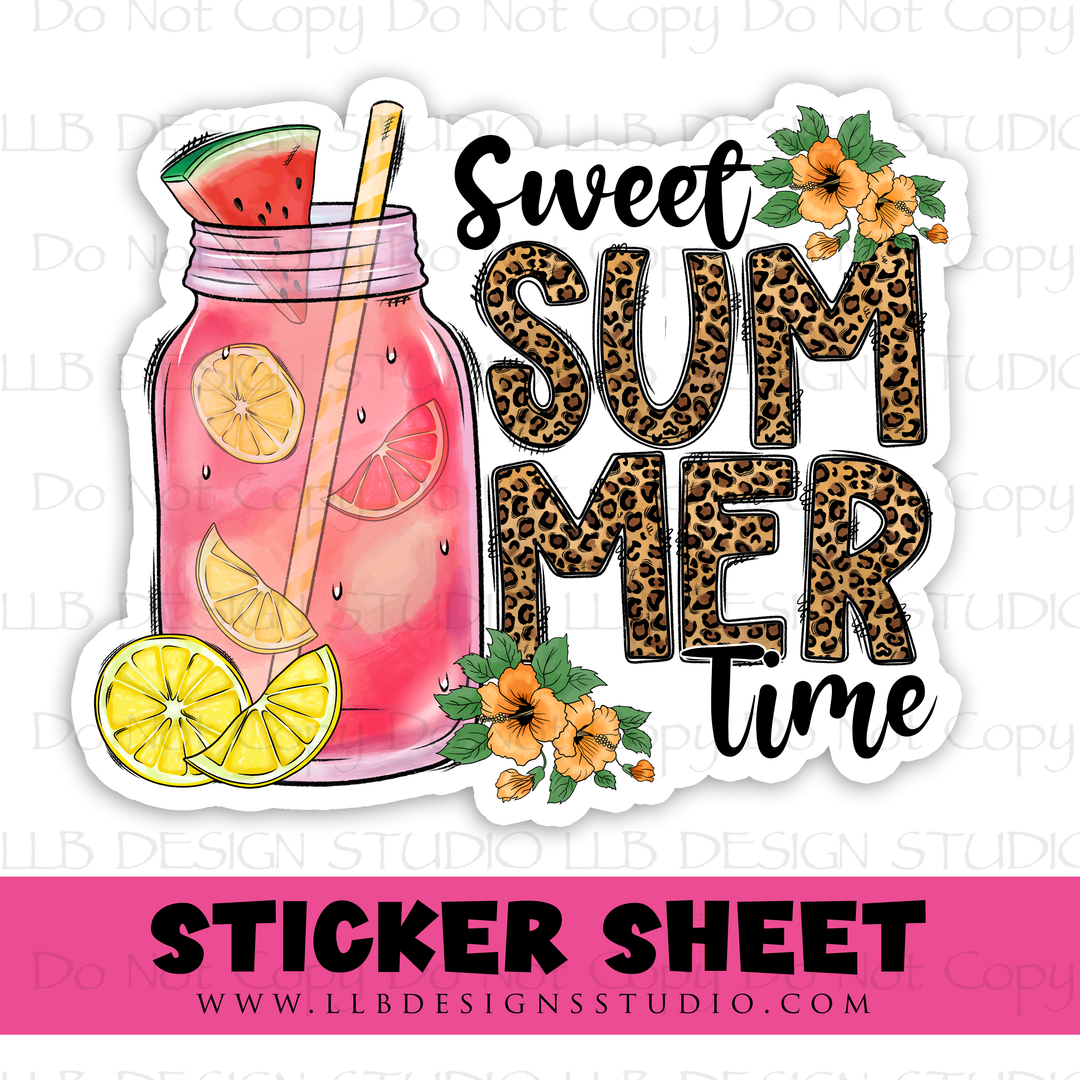 Sweet Summer Time |  Packaging Stickers | Business Branding | Small Shop Stickers | Sticker #: S0406 | Ready To Ship