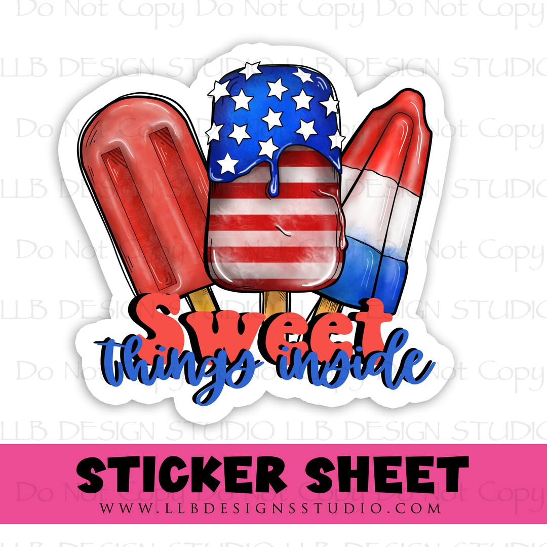 Sweet Things Inside |  Packaging Stickers | Business Branding | Small Shop Stickers | Sticker #: S0407 | Ready To Ship
