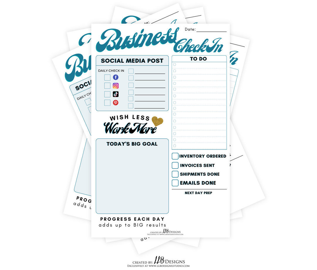 Notepads | Business Check - Blue Theme | Size: 8.5 x 5.5 | 50 Pages  | SKU #NP0006