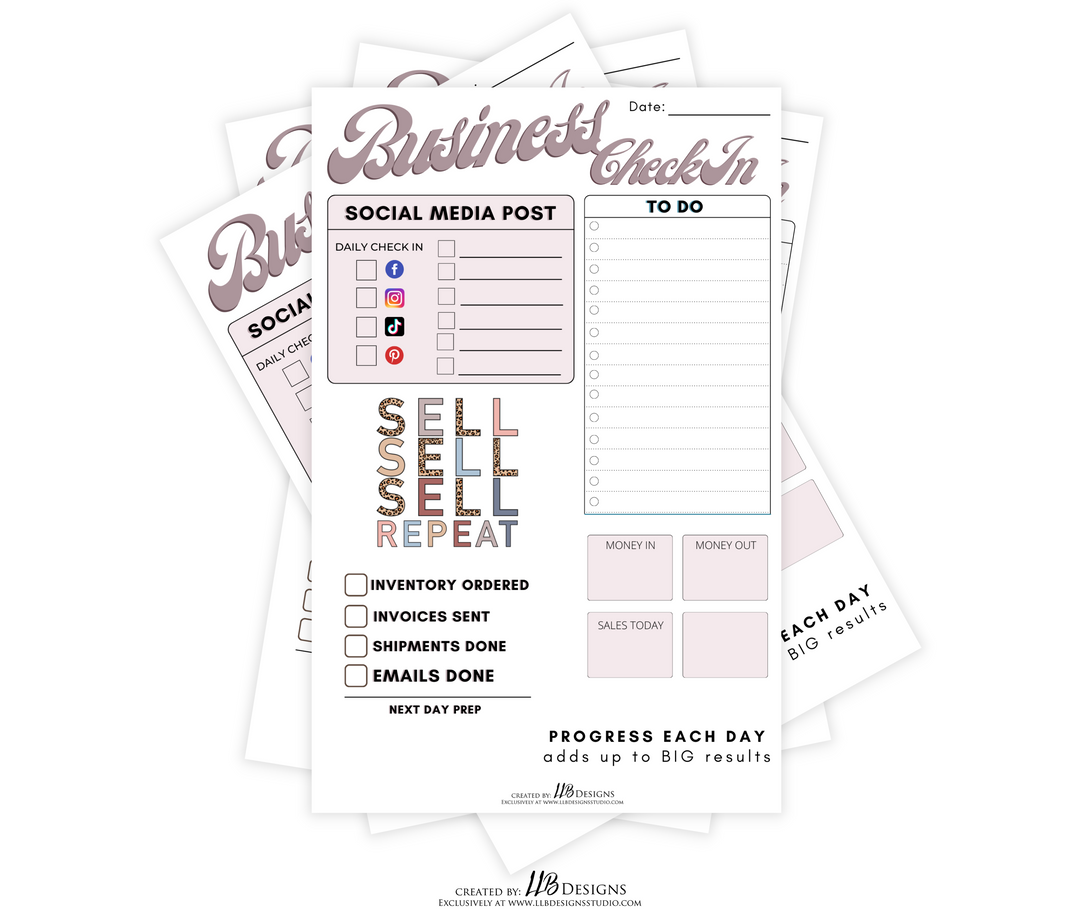 Notepads | Business Check - Purple Cheetah Theme | Size: 8.5 x 5.5 | 50 Pages  | SKU #NP0005